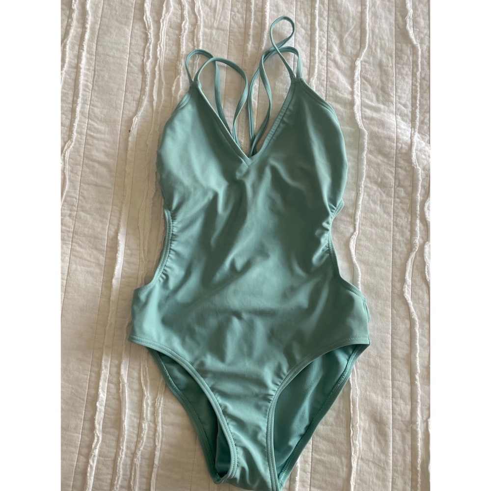 Teal one piece. Like new.